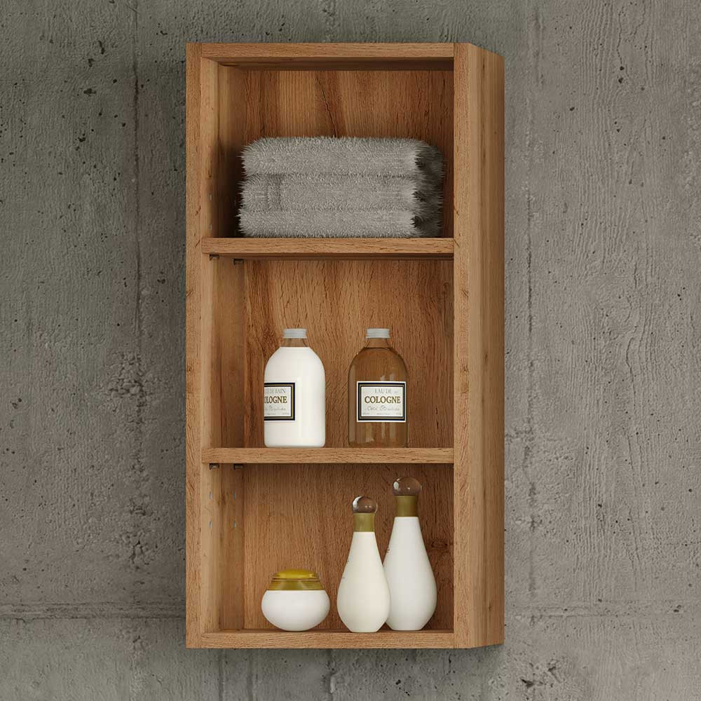 Bad Regal In Wildeiche Holznachbildung Mit Drei Fächern - Tofias within Kleines Badezimmer Regal