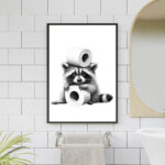 Badezimmer Bilder Komergave Waschbär Wandbild – Witziges Inside Wandbild Badezimmer