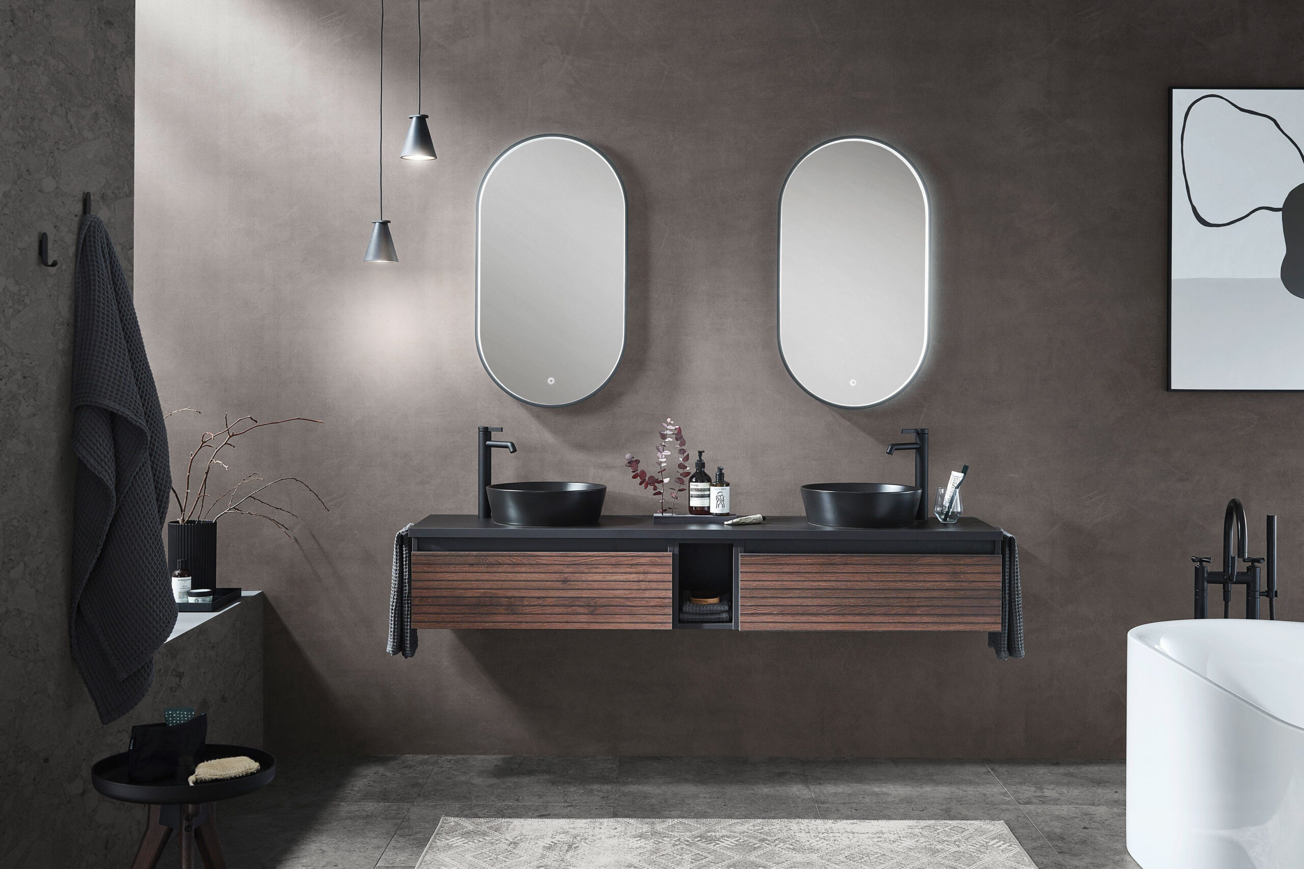 Badezimmer Vialli In Dunkelgrau Von Puris | Möbel Letz - Ihr pertaining to Badezimmer Dunkelgrau