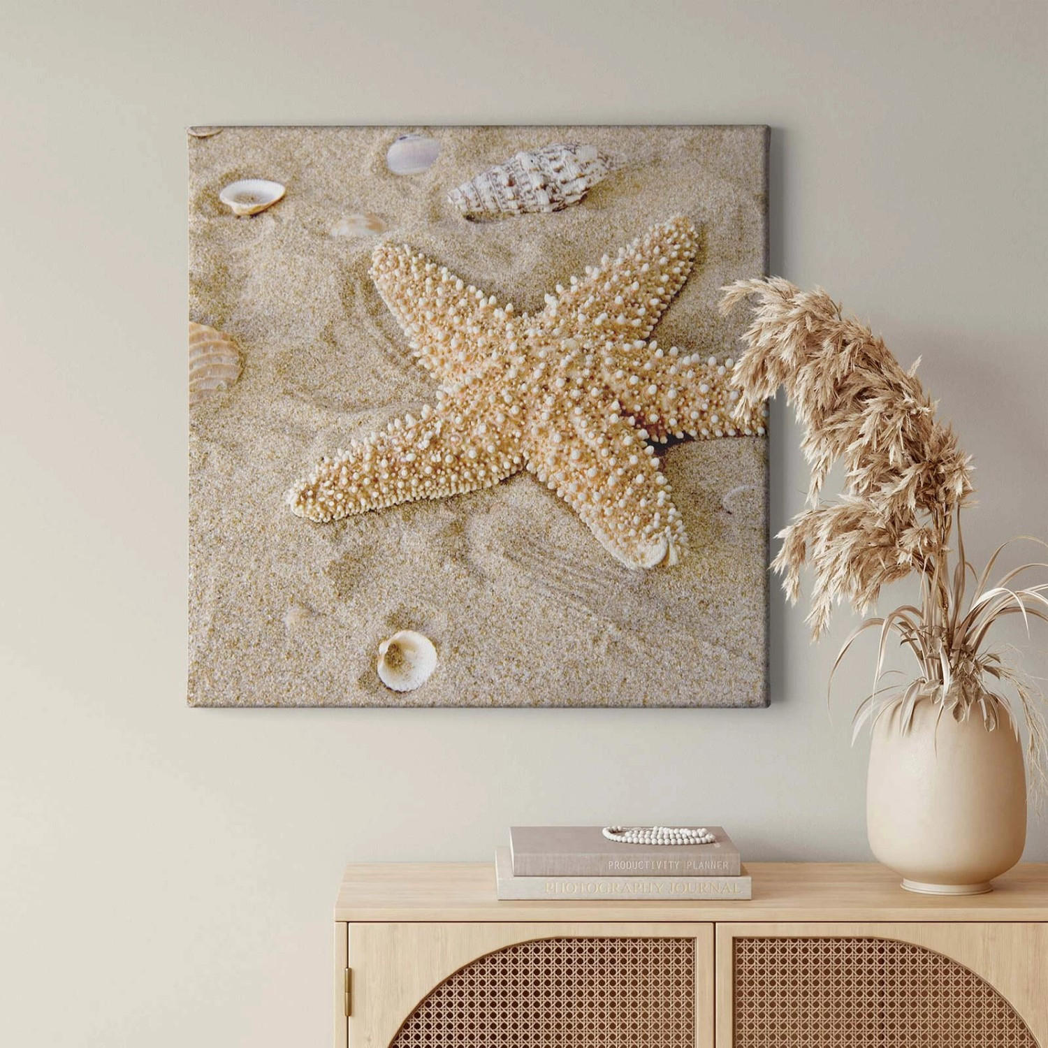 Bricoflor Maritimes Bild Mit Seestern Leinwand Bild Mit Strand Und for Wandbild Badezimmer
