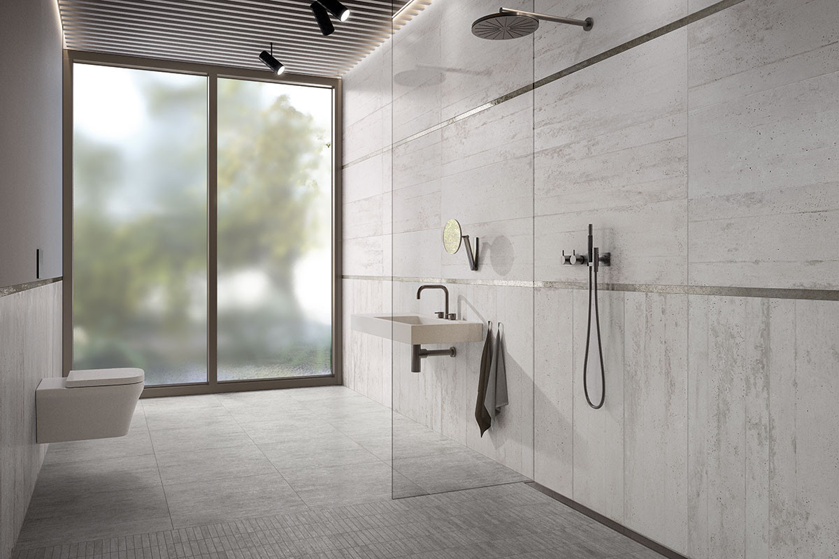 Der Loft-Stil Fürs Bad Mit Fliesen In Beton- Oder Zementlook regarding Badezimmer Fliesen Betonoptik