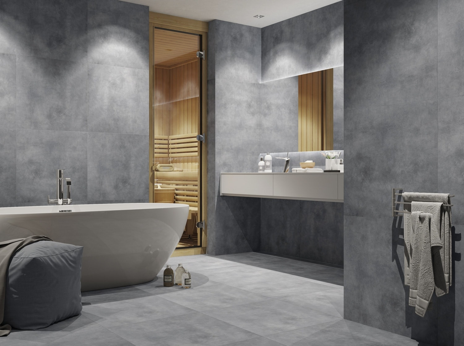 Dunkelgraue Fliesen In Betonoptik | Luna | 60X60 intended for Fliesen Badezimmer Grau