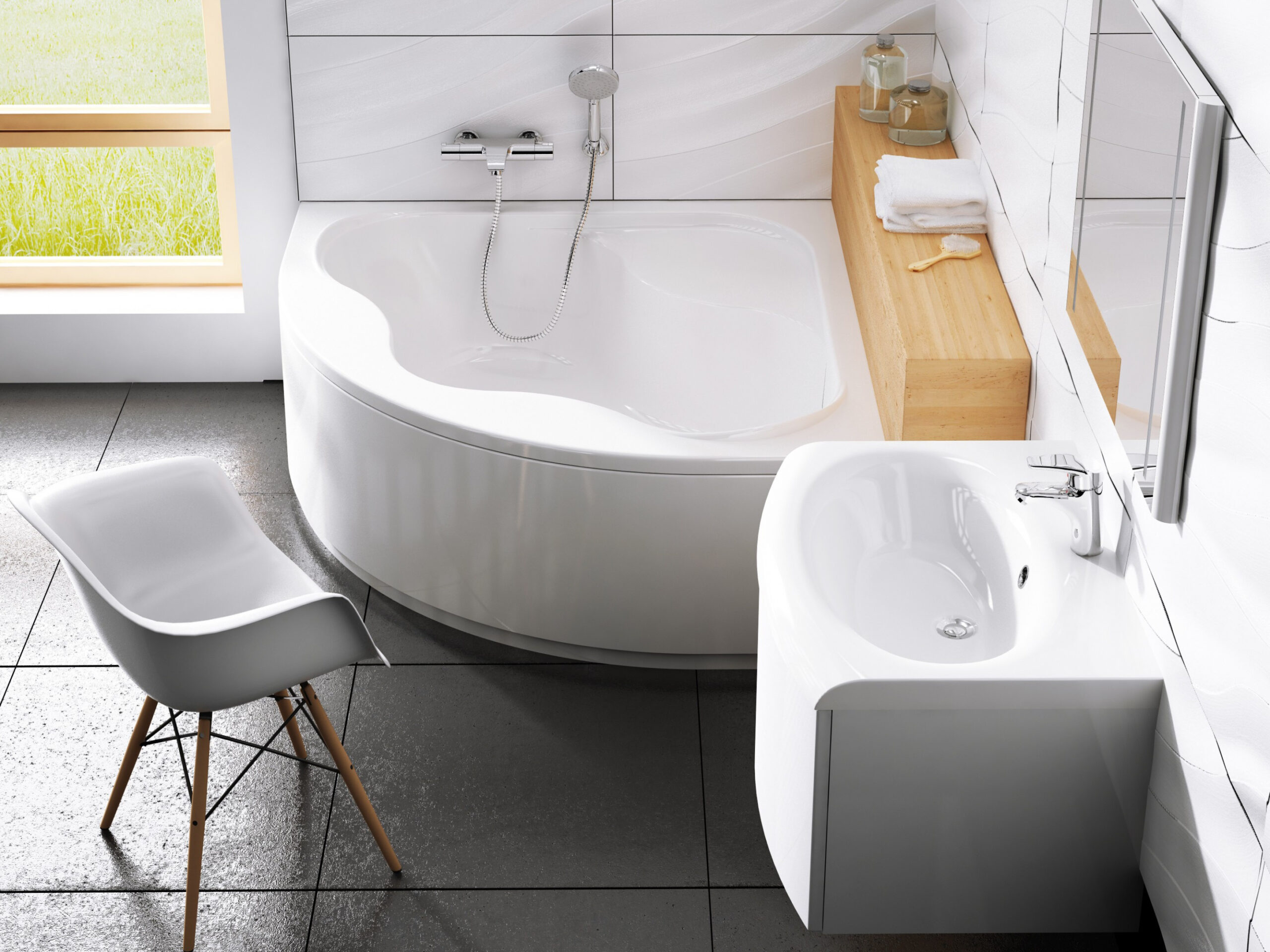 Eckbadewanne Schürze 140 X 140 Cm | Bad Design Heizung in Badezimmer Eckbadewanne