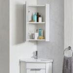 Eckspiegelschrank, 650Mm X 459Mm, Wandmontage – Weiß – Cluo Intended For Badezimmer Eckschrank