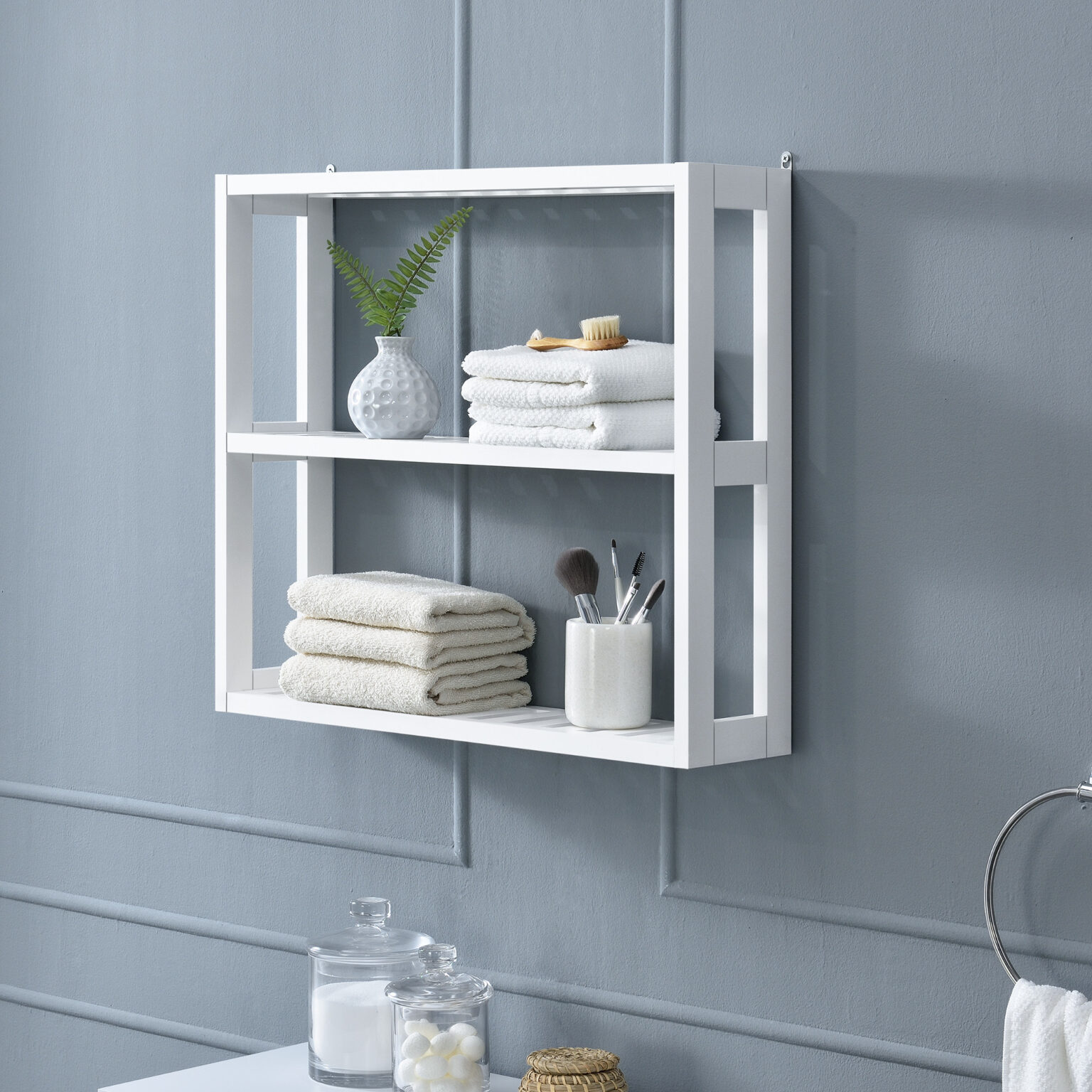 En.casa Bathroom Shelf Shelf Wall Shelf Bathroom Shelf Bathroom Furniture  Storag regarding Badezimmer Wandregal