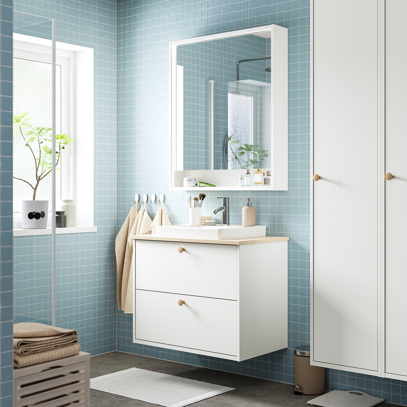 Faxälven Spiegelschrank Mit Beleuchtung, Weiß, 80X15X95 Cm - Ikea in Spiegelschrank Badezimmer Ikea