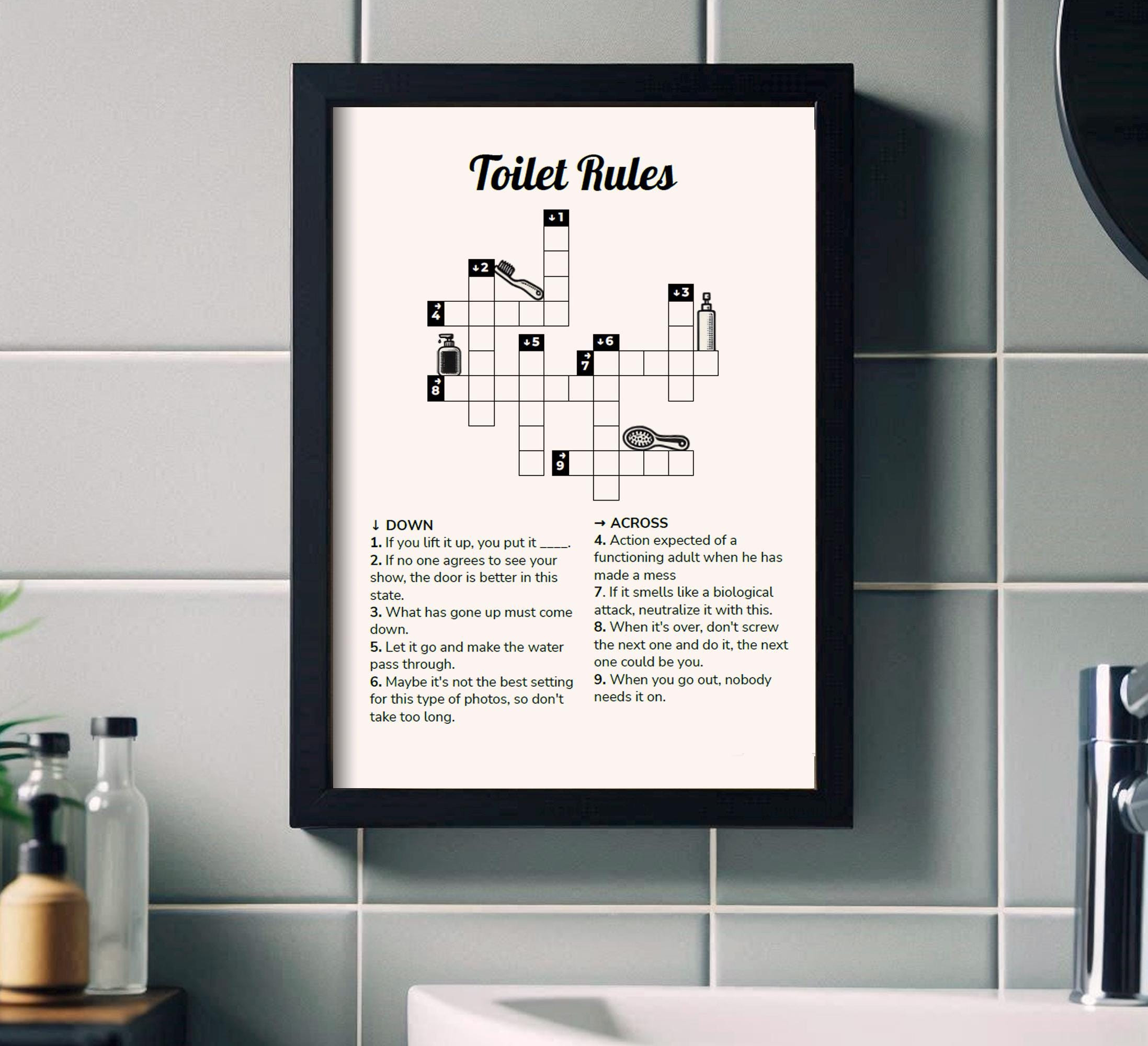 Gäste Wc Rätsel - Etsy.de throughout Badezimmer Einrichtung Kreuzworträtsel 7 Buchstaben