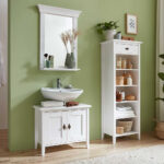 Landhaus Bad Einrichtung In Weiß Aus Kiefer Massivholz – Satumare With Regard To Badezimmer Landhausstil Weiss