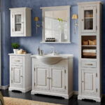 Landhaus Badmöbel Serie Liria-56 Massivholz Weiß, Jetzt Selbst within Badezimmer Landhausstil Weiss