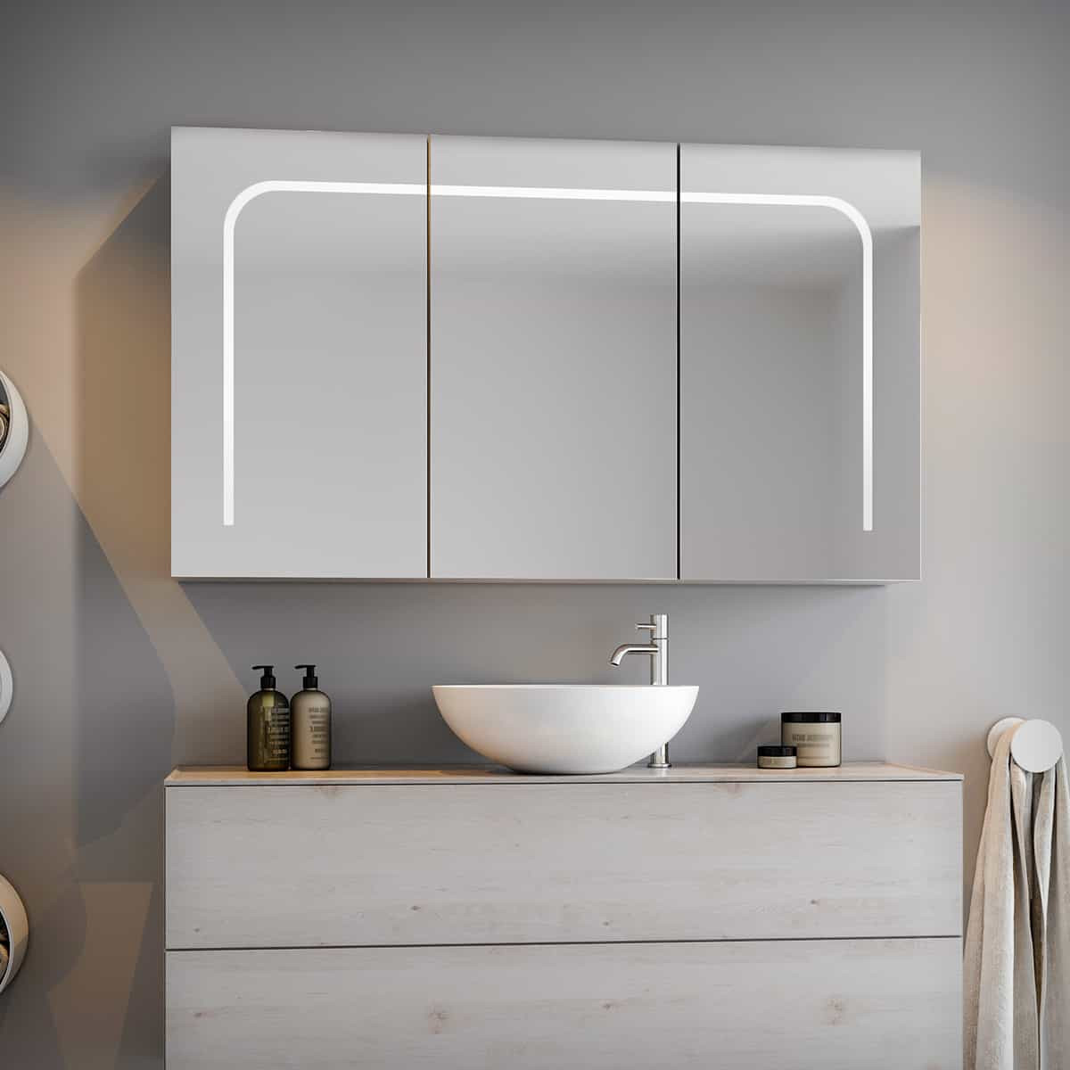 Led Spiegelschrank Fürs Badezimmer - Oriena Ii Links Oben Rechts intended for Badezimmer Spiegelschrank Led