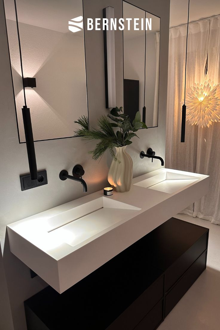 Moderne Badausstattung Kombiniert Mit Gemütlicher Bad-Deko for Bernstein Badezimmer