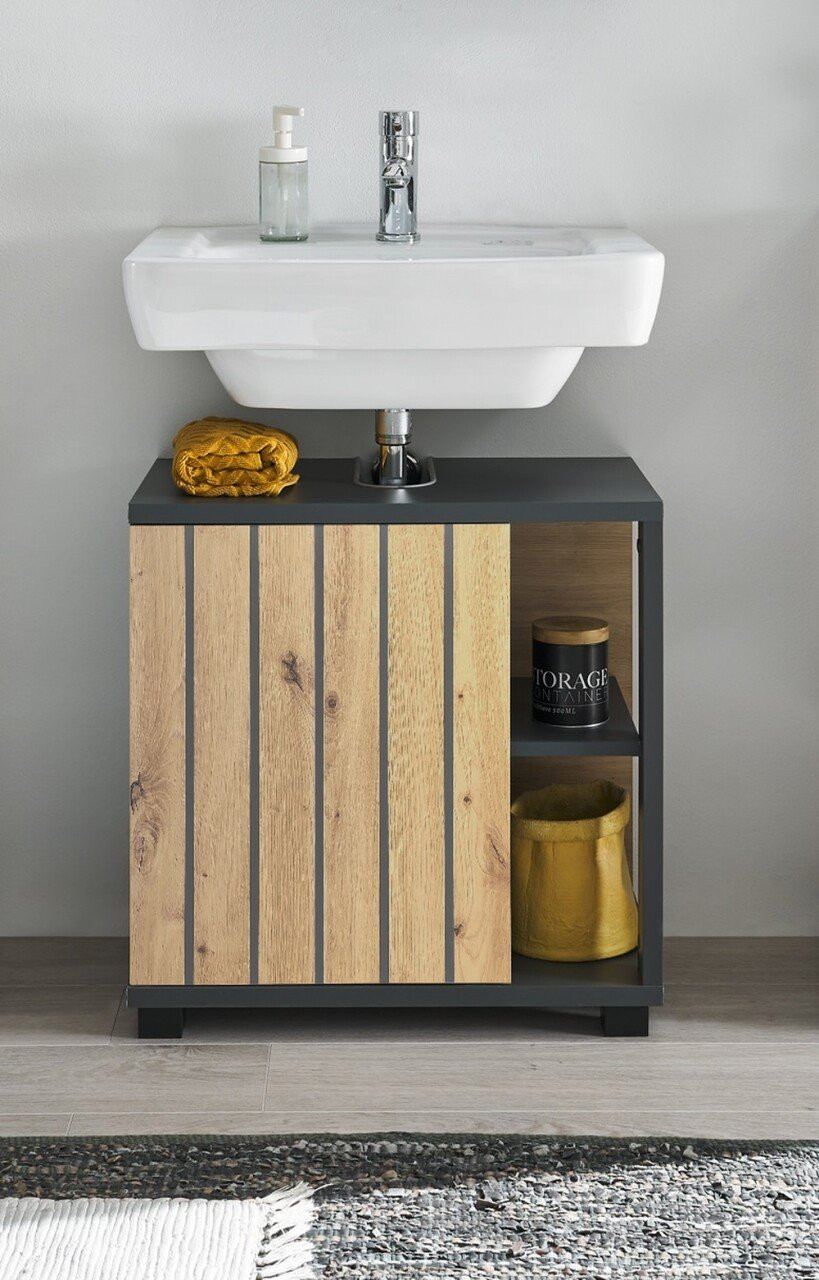 Nizza Badezimmer Waschbeckenunterschrank In Graphit, Artisan Eiche for Badezimmer Waschbeckenunterschrank