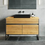 Sam | Pure Kollektion" Waschtischunterschrank Wildeiche Schwarz Pertaining To Badezimmer Unterschrank Mit Waschbecken