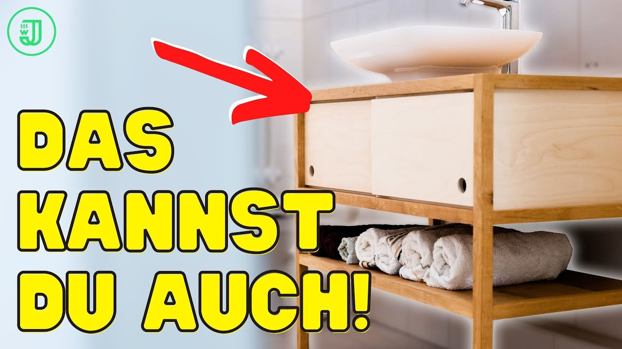 So Baust Du Dir Einen Waschtisch Aus Holz Für Dein Badezimmer! | Jonas  Winkler inside Badezimmer Unterschrank Selber Bauen