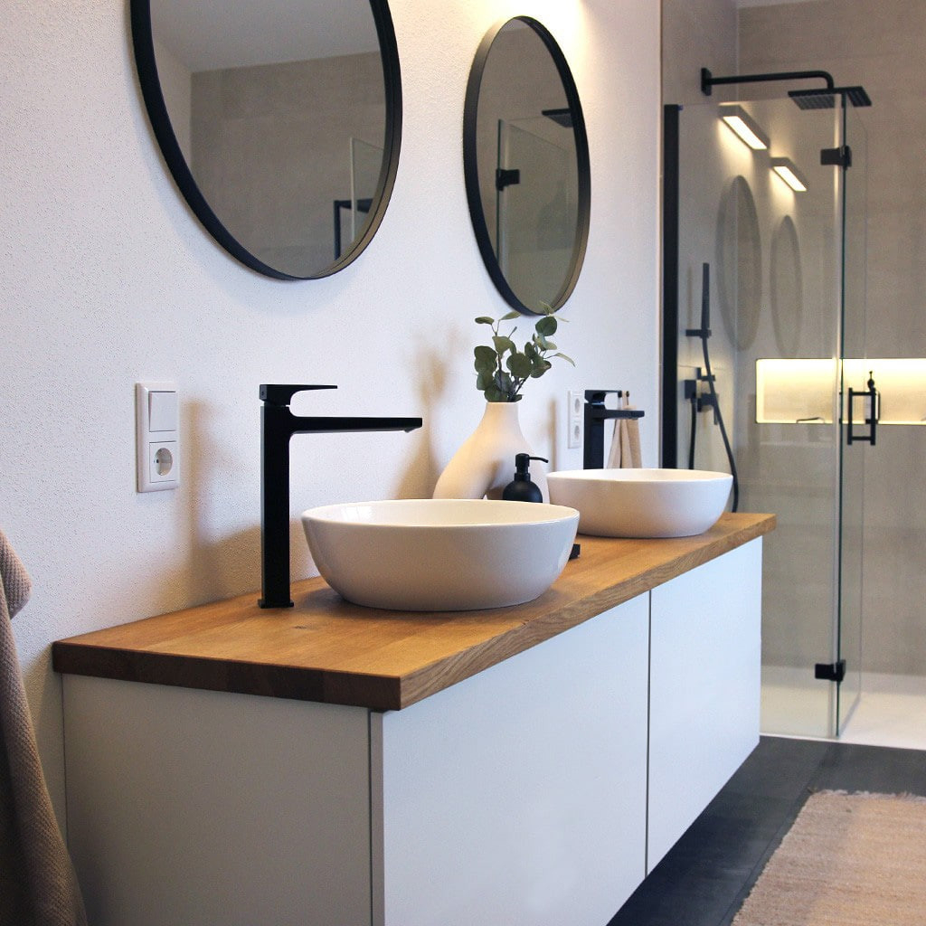 So Planst Du Deinen Waschtisch – Mit Unterschrank &amp; Massivholzplatte Von  Holz-Liebling with regard to Badezimmer Waschtisch Holz