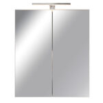 Spiegelschrank Bad, Breite: 60 Cm, Tür Doppel Verspiegelt Inkl. Led-Leuchte  Chrom Glanz for Badezimmer Spiegelschrank 60 Cm Breit