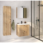 Spiegelschrank Mit Led 60Cm In Braun – Riva Serie With Badezimmer Spiegelschrank 60 Cm Breit