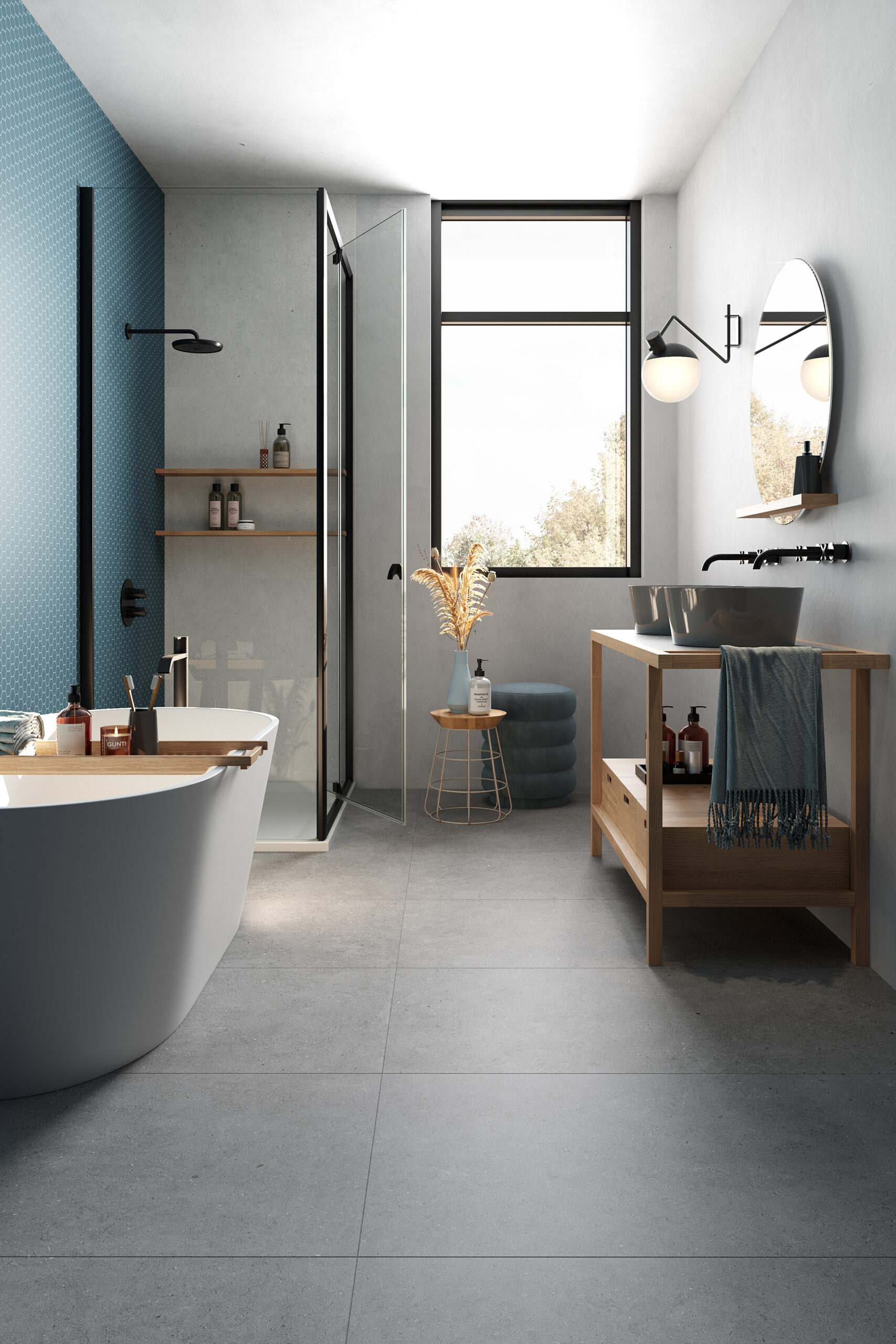 Urbanixx Gres Osaki Bodenfliese Natursteinoptik Anthrazit Matt 20X60 Cm R10 with Badezimmer Fliesen Anthrazit