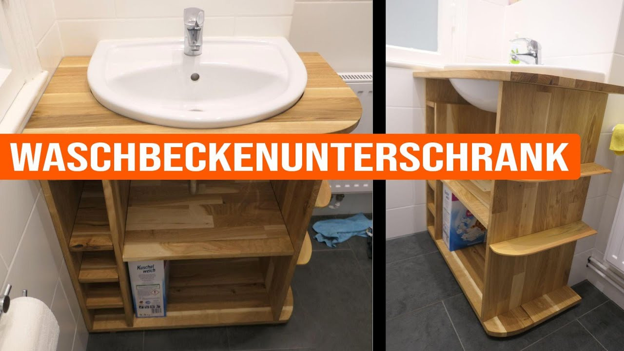 Waschbeckenunterschrank Fürs Bad // Selbst Gebaut, Aus Eiche Und Upcycling  Holz in Badezimmer Unterschrank Selber Bauen